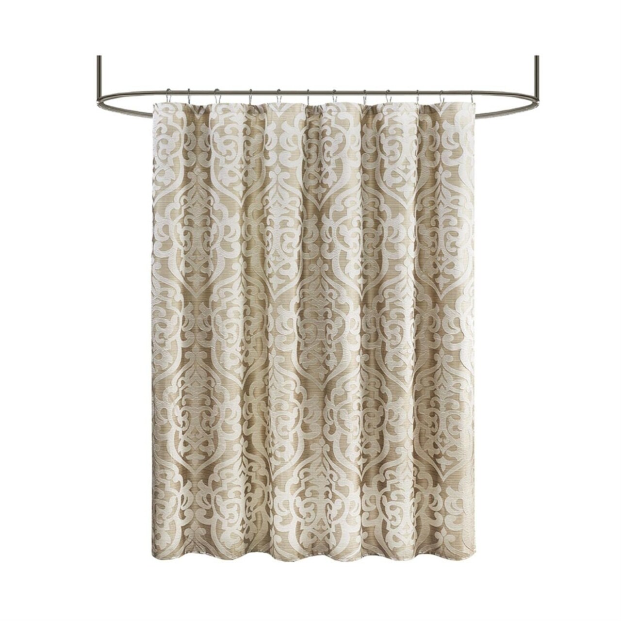 Madison Park Polyester Jacquard Shower Curtain with Tan Finish MP70-8084
